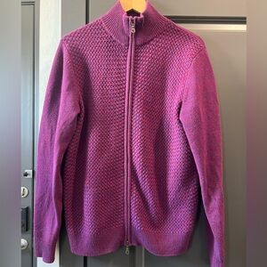 Neiman Marcus full zip cashmere sweater sz M
